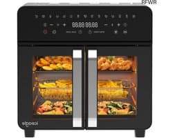 Dubbele Airfryer XL - Hetelucht Friteuse - Airfryer met Dubbele Mand - Snelkoken