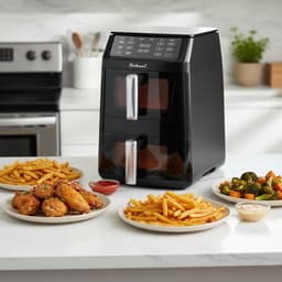Dubbele Airfryer XL - Hetelucht Friteuse - Airfryer met Dubbele Mand - Kookgemak — thumbnail 2