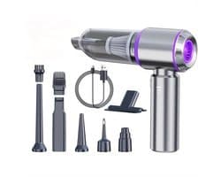 ITRONIQ Kruimeldief Draadloos – Auto Stofzuiger en Air Duster – Mini Handstofzuiger Met Blaasfunctie - Mini Vacuum Cleaner