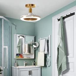 Plafondventilator Met Verlichting - Smart Lamp Met Afstandsbediening – Plafonniere Keuken Lamp Met 3 Ventilatiesnelheden & Dimbare Kleuren - Woonkamerlamp – Plafond Ventilator Lamp Met Hoekinstelling — thumbnail 3