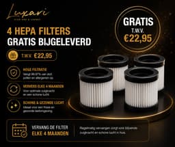Luxari S1000 PRO - Steelstofzuiger Draadloos - Afneembare Accu - 4 Filters - 4 Opzetstukken - Stofzuiger Draadloos - Zonder Zak - Snoerloze Stofzuiger - Kruimeldief - Vacuum Cleaner - Draadloze Stofzuiger - Accu Stofzuiger — thumbnail 4