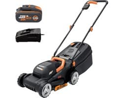 Accugrasmaaier - Elektrische Grasmaaiers - Gazontrimmer - Grastrimmer - met Krachtige Borstelloze Motor - Maaibreedte 30cm - 3 Instelbare Maaihoogtes (30-70 mm) - 4000 mAh Lithium-ion Accu - Oplader - 20V - Zwart