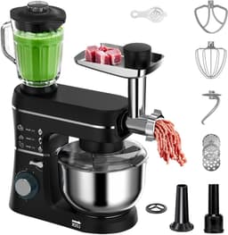 Keukenmixer - Mixer Keukenmachine - Thuis bakken - 5-in-1 functie - 10 liter - Zwart — thumbnail 1
