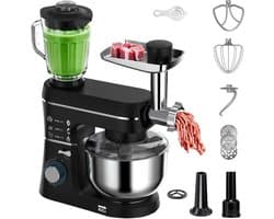 Keukenmixer - Mixer Keukenmachine - Thuis bakken - 5-in-1 functie - 10 liter - Zwart