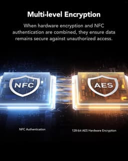 Externe SSD - Draagbare Opslag - Snelle Data Transfer - NFC Beveiliging - 512 GB - Zwart — thumbnail 5