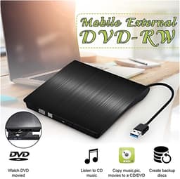 Externe DVD-speler - Dvd-brander Lezer - Films Kijken - Snelle Gegevensoverdracht - USB 3.0 - Zwart — thumbnail 3
