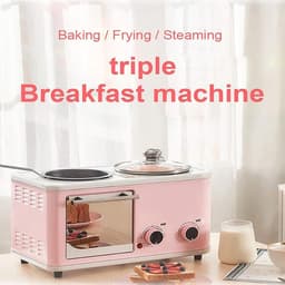 Ontbijtapparaat - Keukenmachine Alles-in-één - Compleet Ontbijt Maken - 4-in-1 Multifunctioneel - 8 Liter Oveninhoud - Roze — thumbnail 3