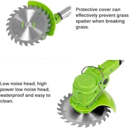 Elektrische Grasmaaier - Snoerloze Trimmer - Gazon Onderhoud - Verstelbare Kop - 14 cm Snijdiameter - Groen — thumbnail 4
