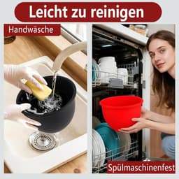 Siliconen Mengkom Inzet - Kom Liner - Keuken Organisatie - Antiaanbaklaag Voedselveilig - 4.8 Liter - Rood — thumbnail 2