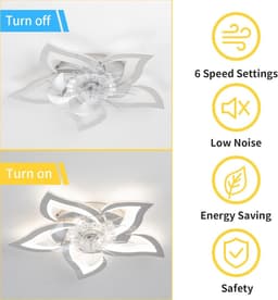 Equivera Plafonniere met Ventilator - Plafondventilator - Plafondventilator Afstandsbediening - Plafondventilator Slaapkamer - Plafond Ventilator met Verlichting - Plafondlamp - Plafonniere - Ideaal voor in uw slaapkamer! — thumbnail 3