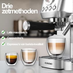 Espressomachine 20 Bar - Auto Melkopschuimer - Coffee Machine - Italiaanse pomp - RvS Koffiemachines - COOK-IT — thumbnail 5