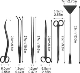 Aquarium Plantengereedschap Set - 4/5/6 in 1 Roestvrij Stalen Gereedschap voor Aquascaping en Plantenverzorging — thumbnail 2