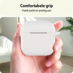 Hoesje Geschikt voor Apple AirPods 4 - Siliconen Hoes met Clip - Silicone Case Cover - Wit — thumbnail 4