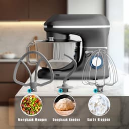 RONN® Mixer met mengkom - Mixer - Mixer met mengkom keukenmachine - Zilver/ Zwart - 22cm x 35cm x 30cm — thumbnail 4