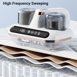 Bed Reiniger Stofzuiger - Huisstofmijt Stofzuiger - Handstofzuiger - 5-In-1 Draadloze Bedstofzuiger -Bacterie, Mijt & Schimmel Bestrijder - Gebruikmakend Van UV-C Ultraviolet Licht en Ultrasone Technologie - Wit — thumbnail 1