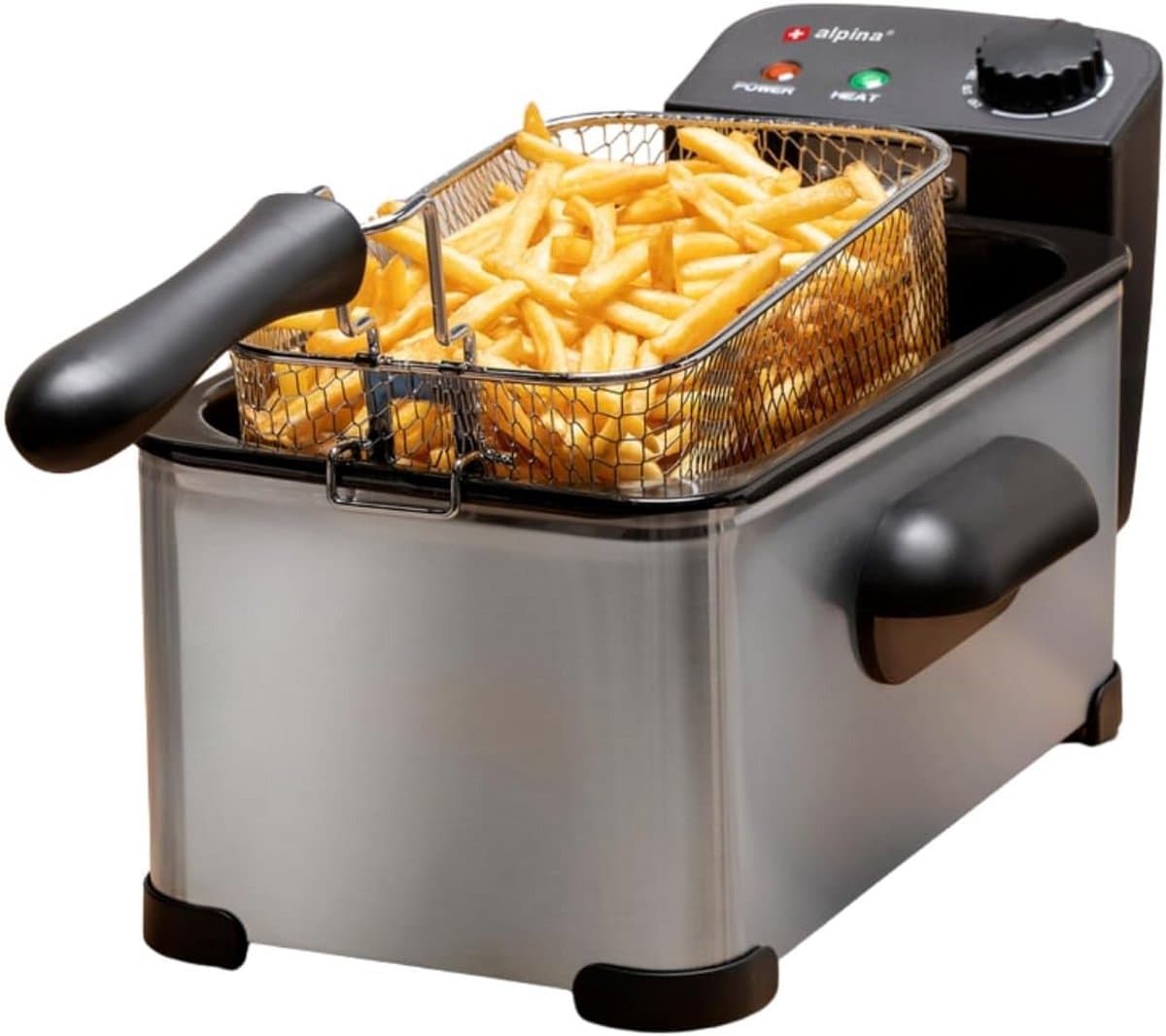 Friteuse met 3 Liter Inhoud en Instelbare Temperatuur - Zilver — afbeelding 1