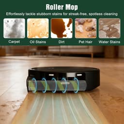 Set van 2 Luxe Reserve Borstelrollen - Geschikt voor iRobot Roomba Max 705 Combo+ & Max 700 Serie - 31cm - Zelfreinigende Roller Mop - Grijs/Groen — thumbnail 3