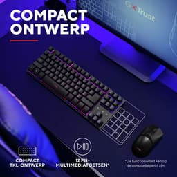Trust GXT 831 Thado - Draadloos TKL Gaming Toetsenbord - 80% Gaming keyboard - RGB verlichting - Qwerty US - Zwart — thumbnail 5