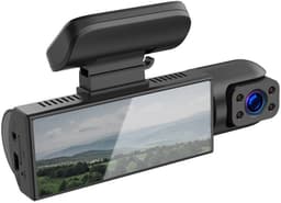 Deze dashcam beschikt over dubbele opname aan de voor- en achterkant, een Full HD-resolutie van 1080p, nachtzicht, 24-uurs parkeerbewaking, loopopname, bewegingsdetectie, een groothoeklens en is een accessoire voor autobeveiliging. — thumbnail 1