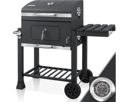 HOB Houtskool BBQ - Barbecue op wielen - Kolen Barbecue - Barbecue Houtskool - Houtskoolbarbecue - Grill Trolley- Thermometer