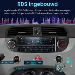 Hexinex Quad-Core autoradio Geschikt voor Fiat 500 (2007-2015) - Draadloos CarPlay, Android Auto, Ondersteunt DAB+, multimediaspeler, 2GB+64GB, zwart — thumbnail 2