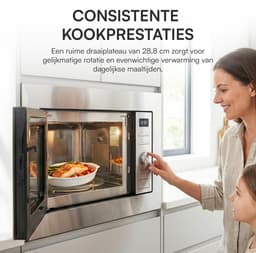 Heinner Inbouw Magnetron – 28 L – 900 W – 1000 W Grill – 5 Vermogensniveaus – Ontdooifunctie – 21 Automatische Programma’s – Digitale Bediening – Zwart — thumbnail 5
