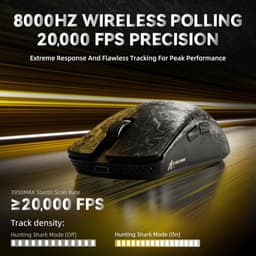 ATTACK SHARK R11 Ultra - Draadloze Gaming Muis - PAW3950 MAX - Koolstof Element - Ultralichte(49g) - Wired/2.4G/BT - 42000DPI - 8Khz - Inkt — thumbnail 4