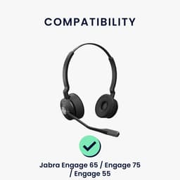 kwmobile 2x oorkussens geschikt voor Jabra Engage 65 / Engage 75 / Engage 55 - Earpads voor koptelefoon in zwart — thumbnail 4