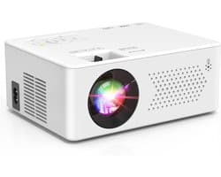 Mini Beamer, Mini Bluetooth Projector Full HD 1080P Draagbare Outdoor Film Projector voor iOS, Android, Windows, Compatibel met TV Stick/HDMI/Smartphone/USB [Incl. Afstandsbediening]