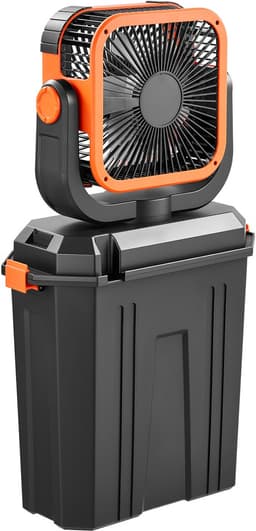 VEVOR Draadloze Campingventilator, 2400 Rpm Motor, Buitenventilator met Mistfunctie en 12l Watertank, 20000mah Batterij, 4 Snelheden & 3 Lichtstanden, Watergekoelde Mistventilator voor Kamperen, Vissen, Reizen — thumbnail 2