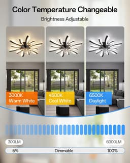 Smart plafondventilator met verlichting en WiFi bediening, compatibel met Alexa en Google Home — thumbnail 3
