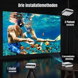 Aurixi® Mini beamers - Projector - Mini beamer - Wit -‎4cm x 4cm x 9cm — thumbnail 4