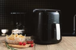 Heteluchtfriteuse - Airfryer - Snel en gezond koken - 55L capaciteit timer warmhoudfunctie - 33x27x33 cm - Zwart — thumbnail 3