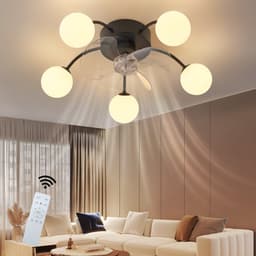 NETTLIFE Plafondventilator met Verlichting - Stil - G9 - Zwart - 6 Standen - Omkeerbaar - Met Afstandsbediening & Timer - Voor Woonkamer & Slaapkamer - Zonder Lampen — thumbnail 4
