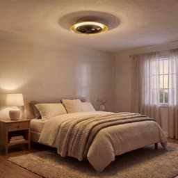 LED's Light Proventa Plafondventilator met verlichting Goud met Zwart 55W 4300lm 1800K/4000K 55cm Extra warm wit licht — thumbnail 4