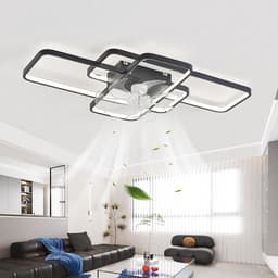Moderne LED Plafondventilator met Verlichting - Dimbaar - Stille Zomer Ventilator met Afstandsbediening en App Besturing — thumbnail 1
