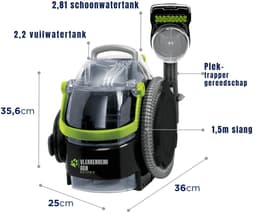 REN® Tapijtreiniger machine - Tapijtreiniger - Tapijtreiniger apparaat - Zwart - ‎25cm x 36cm x 36cm — thumbnail 4