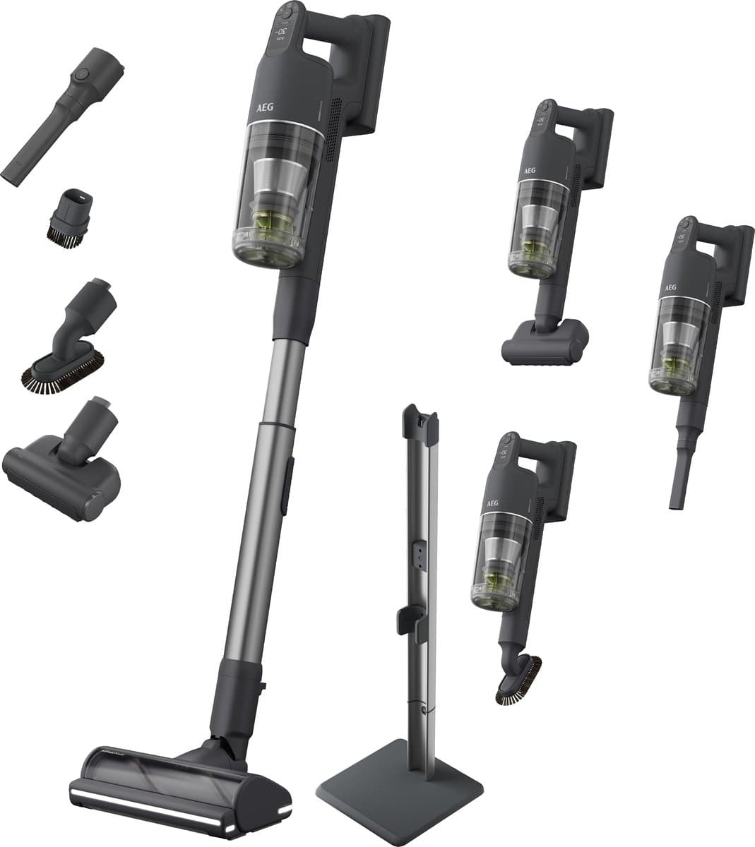 AEG AP91AB21DG Animal 9000 - Steelstofzuiger draadloos met 4 opzetstukken - Voor huisdieren - Lange accuduur tot 90 min - 360° LED-verlichting - Krachtig - Sterke zuigkracht - Vacuum cleaner - Dierenhaar - Draadloos zonder zak - Zonder zak op accu — afbeelding 1