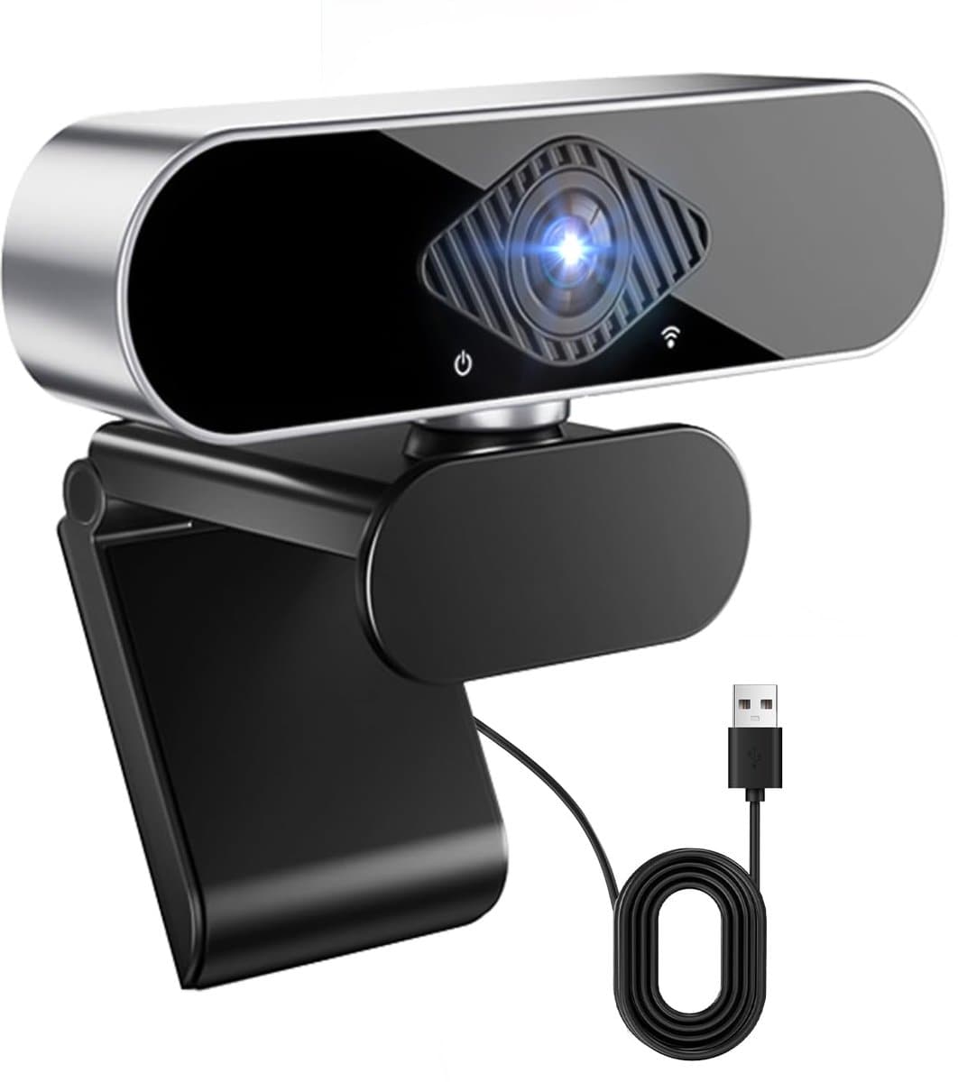 Webcam met microfoon – PC-camera (webcam), 1080p HD mini-facecam voor videoconferenties, 360° verstelbaar — afbeelding 1