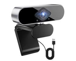 Webcam met microfoon – PC-camera (webcam), 1080p HD mini-facecam voor videoconferenties, 360° verstelbaar