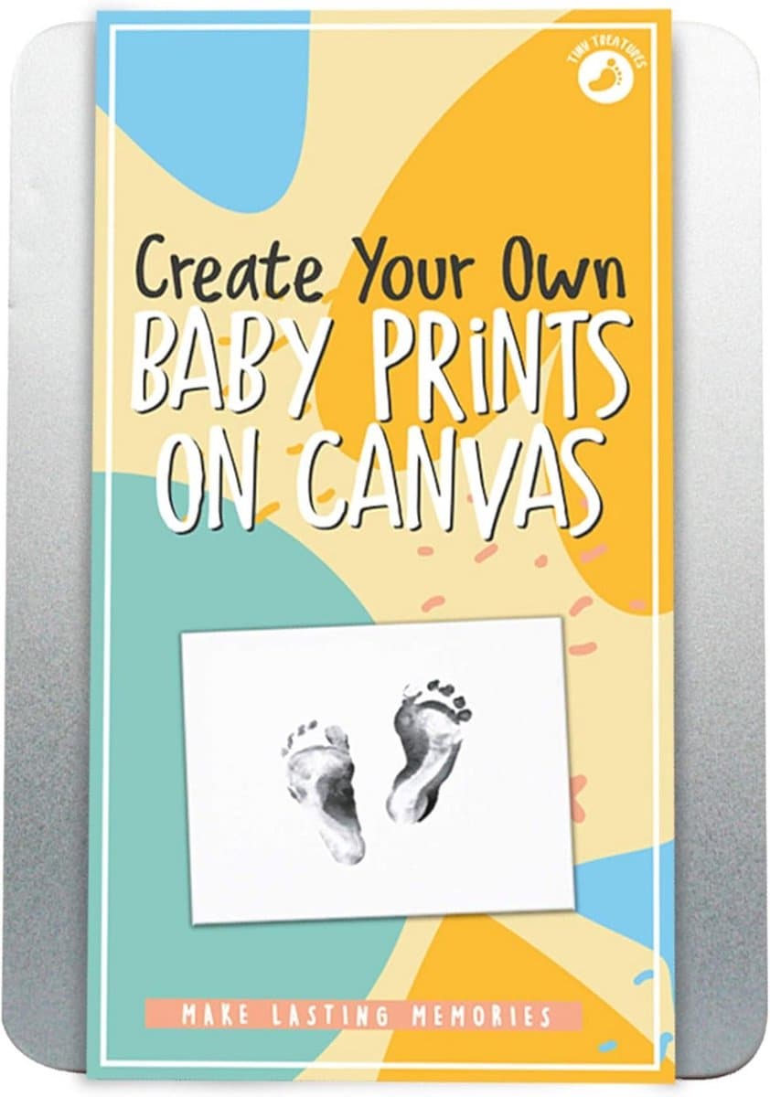 Canvas Afdruk Hand- of Voetafdruk Baby - Persoonlijk Kraamcadeau — afbeelding 1