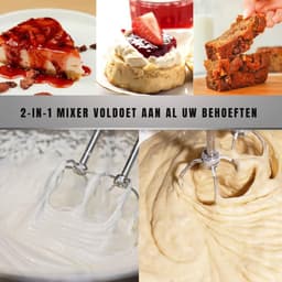 SAVI® Mixer met mengkom - Mixer - Mixer met mengkom keukenmachine - Zilver/Grijs- ‎24cmx 31cm x 20cm — thumbnail 5