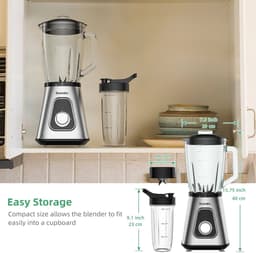 Biolomix - Multifunctionele Keukenmachine - 1.5L - 36000rpm - 240V - 1300W - Draagbare Juicer Blender - Persoonlijke Smoothie Mixer - Voedsel Chopper En Droge Molen - ABS - Wit — thumbnail 3