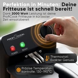 Friteuse met Koude Zone en Mandje - 3 Liter Inhoud - 2000W - Vaatwasserbestendige Onderdelen — thumbnail 5