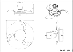 REALITY TAMPERE - Ventilator - Wit - incl. 1x SMD 24 W - Afstandsbediening - Geintegreerde dimmer - Traploos instelbare lichtkleur - Geheugenfunctie via de afstandsbediening - Zomer- en wintermodus - 6 snelheidsniveaus — thumbnail 3