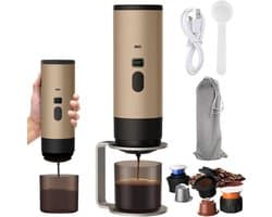 Drie-In-ééN Draagbare Koffiezetapparaat, Draagbare Koffiezetapparaat, Oplaadbare Koffiezetapparaat, Usb-Capsule Espressomachine (Kaki)