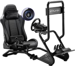 GTPLAYER - Simulator Cockpit - Met 3D Luidsprekers en Monitorhouder - Zwart — thumbnail 1