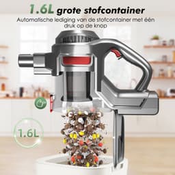 Hiaonyx Steelstofzuiger - Steelstofzuiger Draadloos - 35000pa - borstelloze motor - LED Verlichting - verschillende Opzetstukken - Krachtig - Rood — thumbnail 5