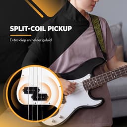 Finesse Elektrische Basgitaar met Versterker - Starterset - Volwassenen - Kind - Zwart — thumbnail 4