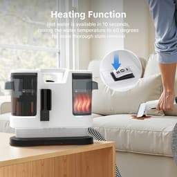 DIMICO - Tapijtreiniger - Vlekkenreiniger - Bank reiniger - Wit - Warm water in 10 sec (35–60°C) - 15 kPa zuigkracht - 5M netsnoer — thumbnail 2